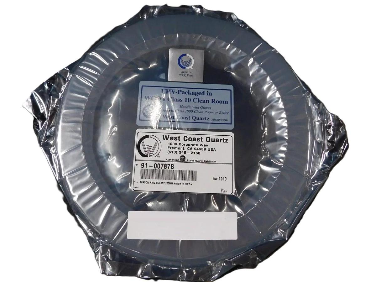 West Coast Quartz 91-00787B 200mm Quartz Shadow Ring 8" Notch MXP + New Surplus
