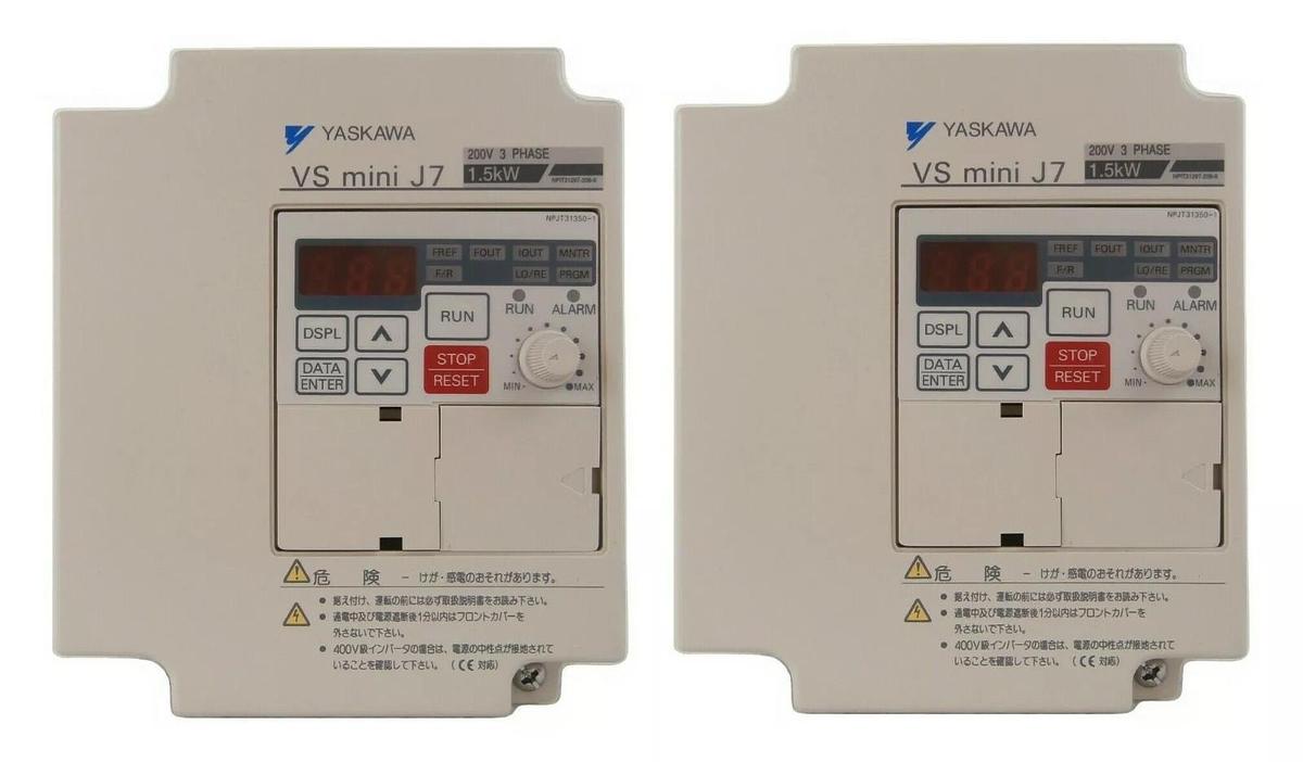 Used Yaskawa Electric CIMR-J7AA21P5 J7 Series Inverter VS mini V7 Lot of 2 Working