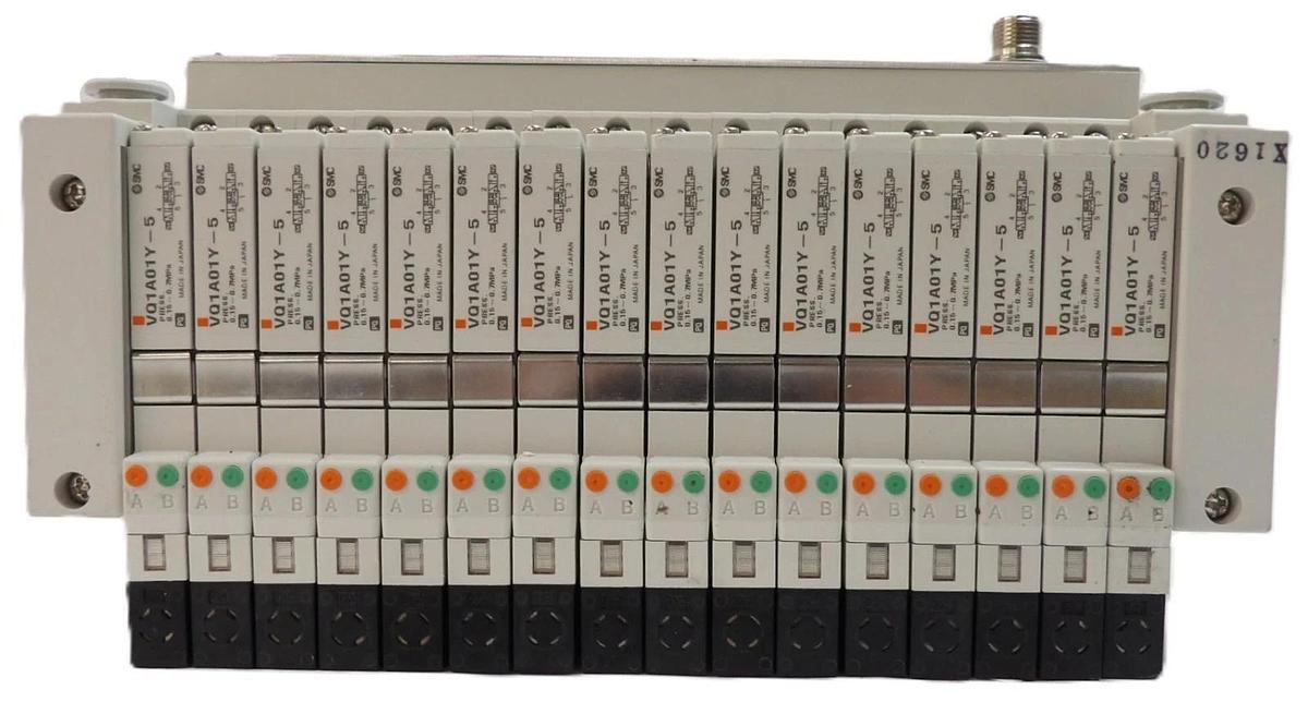 SMC VV5Q11-16-X1620 16-Port Pneumatic Manifold with EX420-SDN2 New Surplus