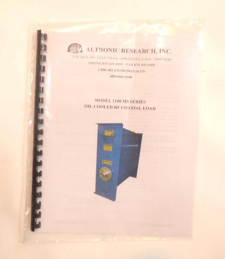 Altronic Research 11025MS7/16M Oil Cooled 2.5kW RF Load 11025 New Surplus