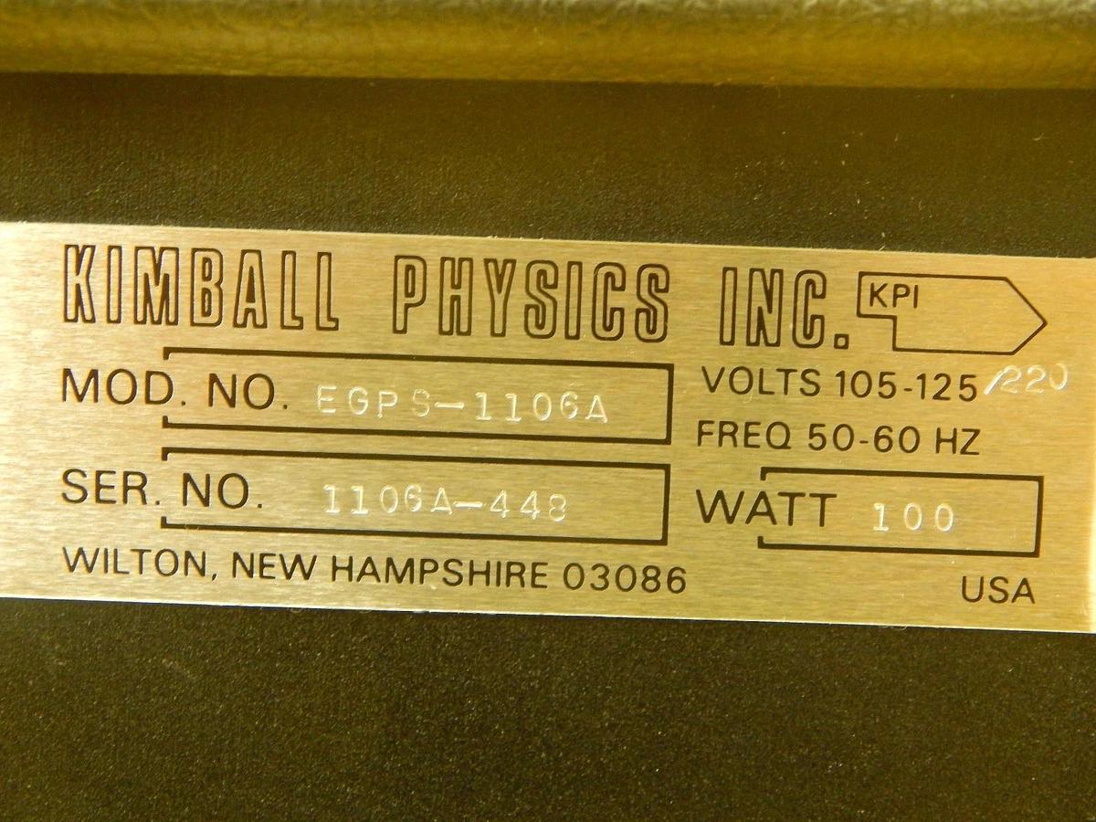 Used Kimball Physics EGPS-1106A Electron Gun Power Supply KLA-Tencor eS20XP Used