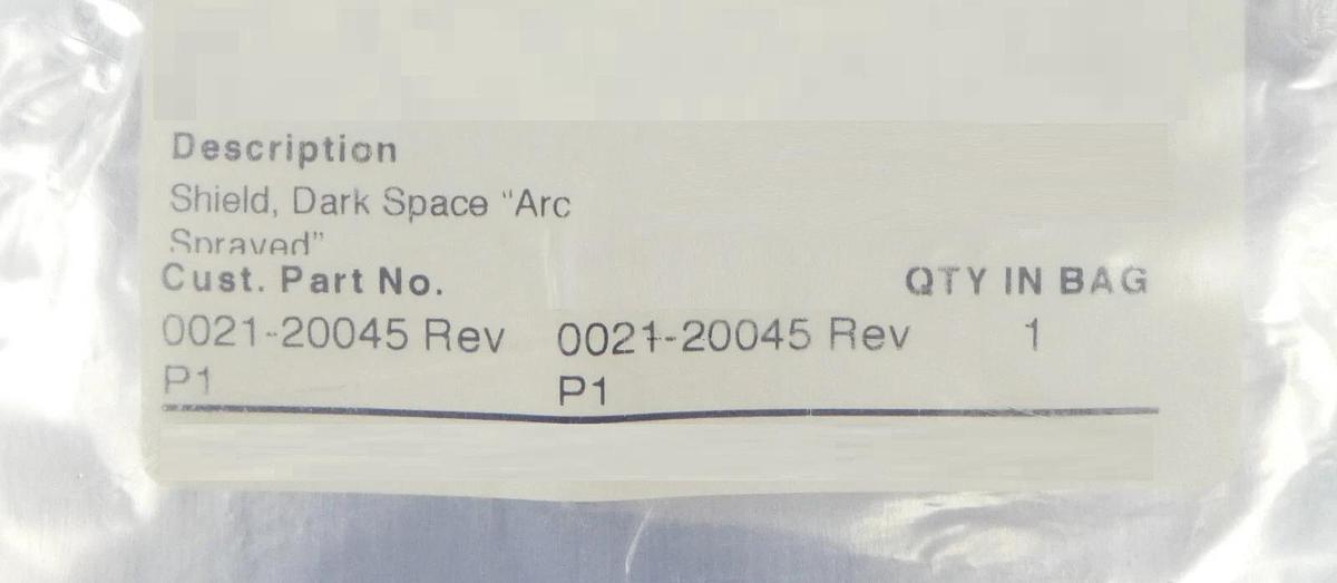 AMAT Applied Materials 0021-20045 Arc Sprayed Dark Space Shield New Surplus
