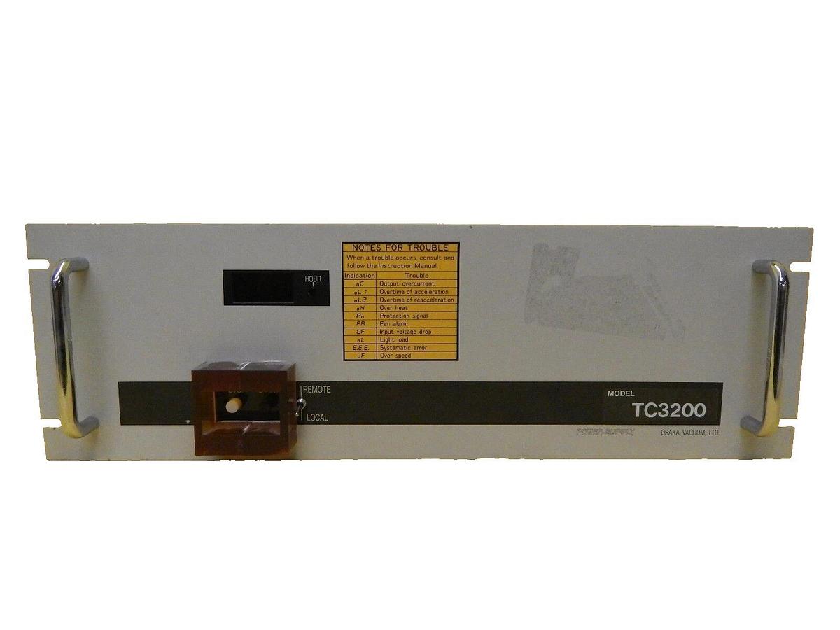 Used Osaka TG3413E Compound Molecular Pump Set with TC3200 Controller Tested Working