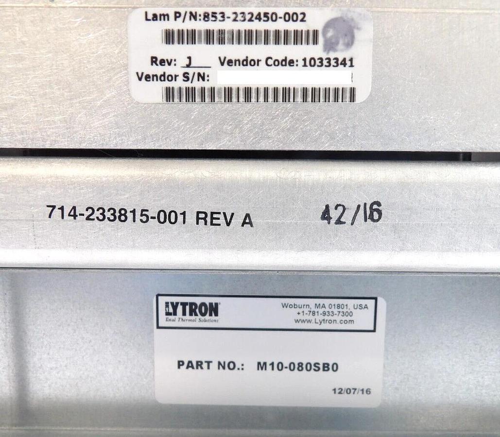 Used Lam Research 853-232450-002 Heat Exchange Pedestal Assembly Working Surplus