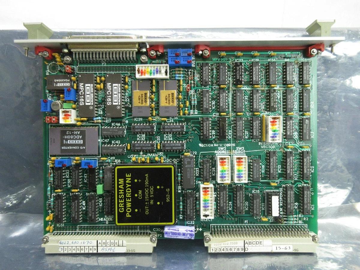 Used Philips PG3652 Processor PCB Card AN PIO ASML 4022.430.1670 PAS 5000/2500 Used