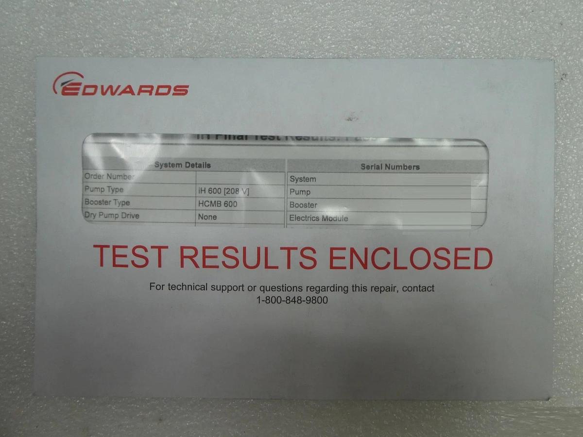 Refurbished iH 600 Edwards NGAC71000XS Vacuum Dry Pump IH600 Front Utilities OEM Refurbished