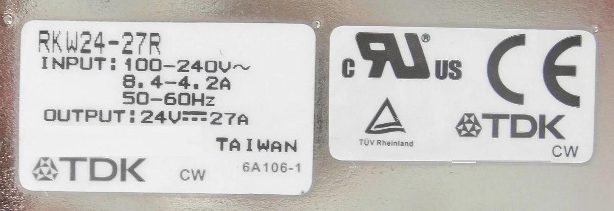 Used TDK RKW24-27R Power Supply 24VDC 27A Nikon NSR-S307E 200mm DUV Working Surplus