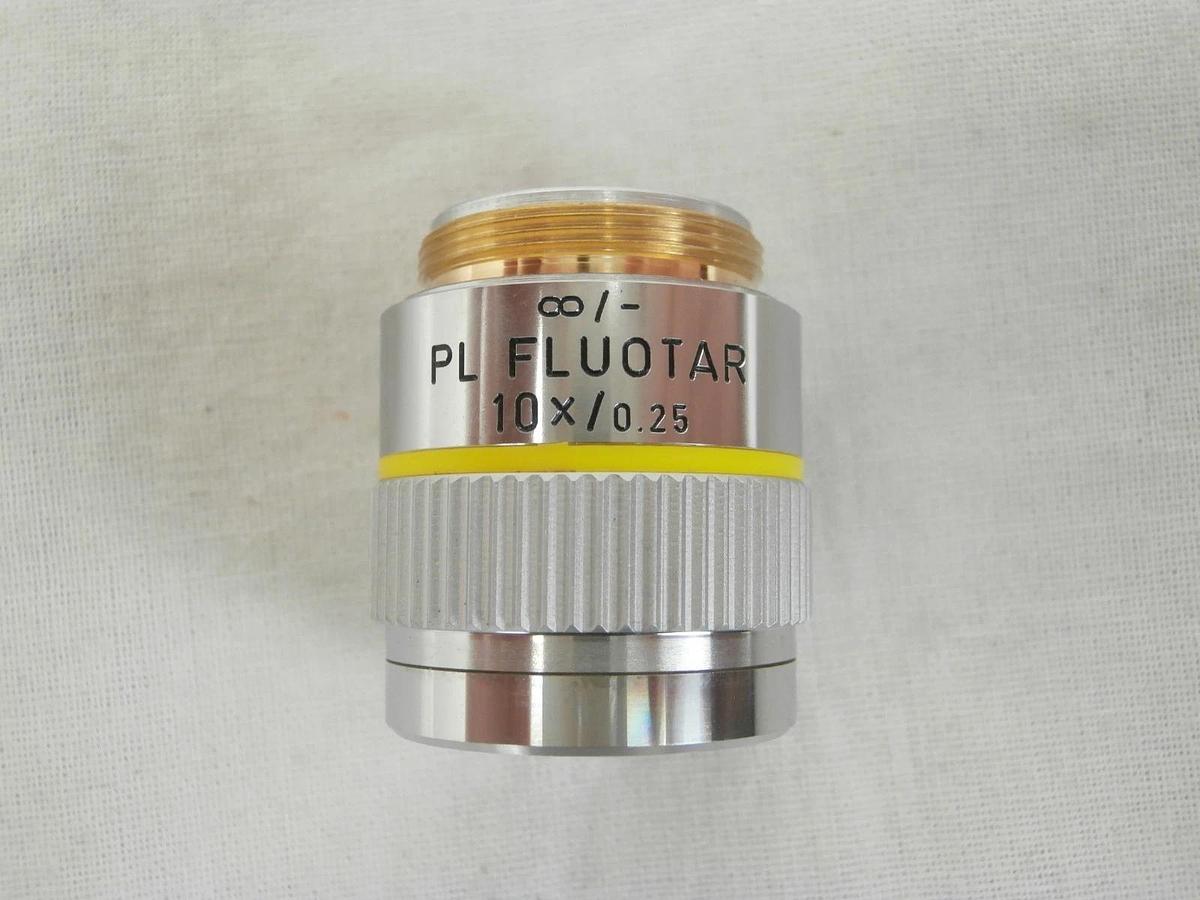 Used Leica 567050 Microscope Objective PL Fluotar 10x/0.25 ∞/- Working Surplus