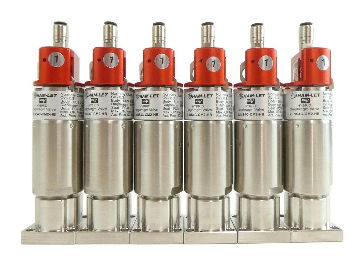 Used Ham-Let 2LNS4C-CM2-HB Hybrid Diaphragm Valve Reseller Lot of 6 Working