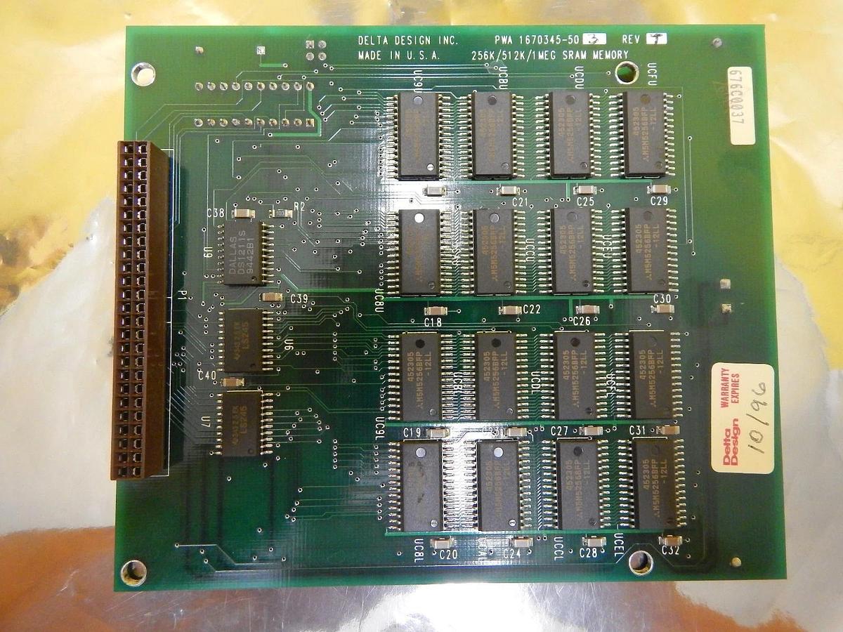 Used Delta Design 1670345-503 256K/512K/1 MEG SRAM Memory Board PCB 1670344 Used