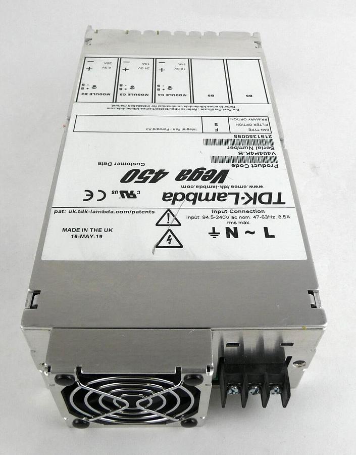 Used TDK-Lambda V404P4K-B Modular Power Supply Vega 450 Working Surplus