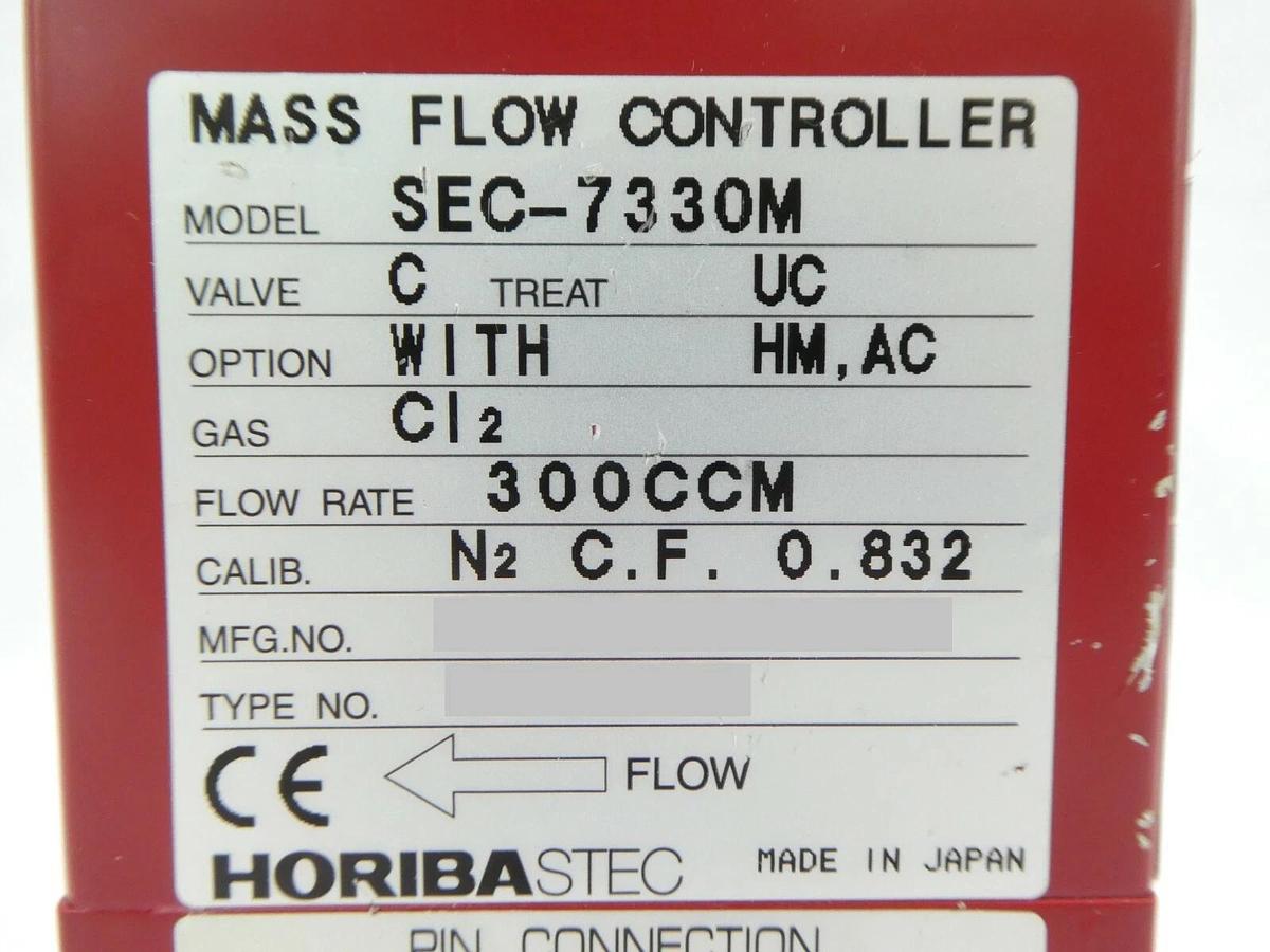 Used STEC SEC-7330M MFC Mass Flow Controller SEC-7330 300 CCM Cl2 Working Spare