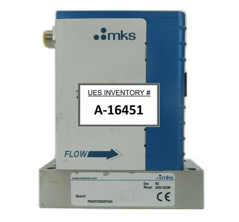 Used MKS Instruments P8A007203C6T0AA Mass Flow Controller πMFC 2000 SCCM H2 Working