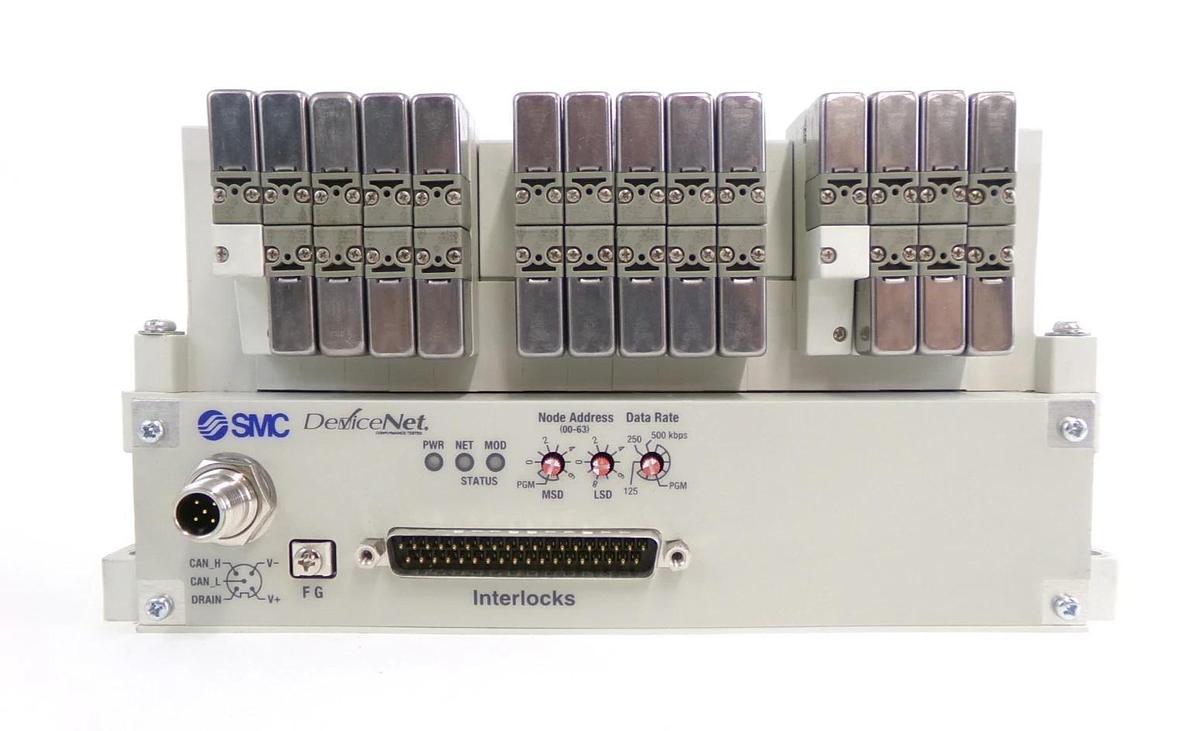 Used SMC VV5Q11-16-X1600V 16-Port Manifold EX420-SDN2 AMAT Lot of 2 Working