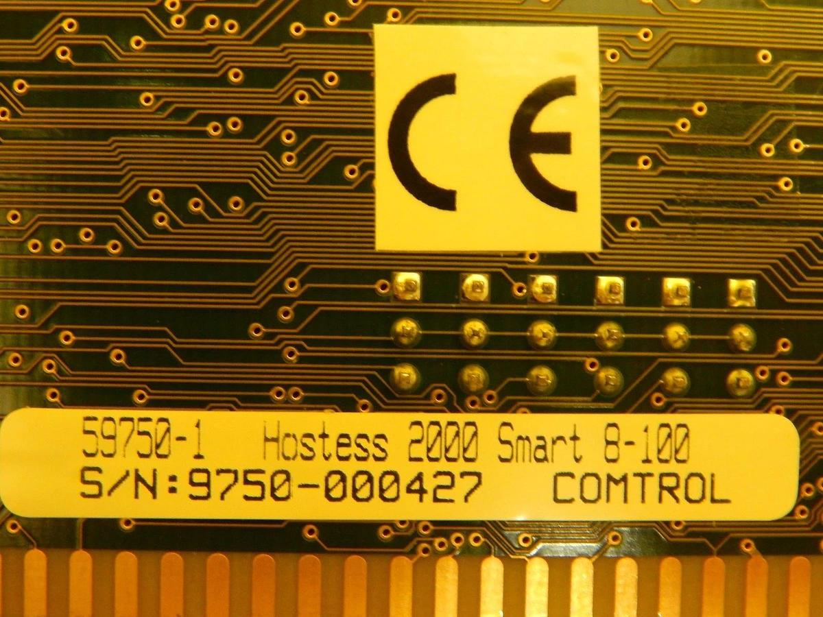 Used Comtrol Europe 59750-1 Hostess 2000 BD-SMART8 Smart 8-100 PCB Card Used Working