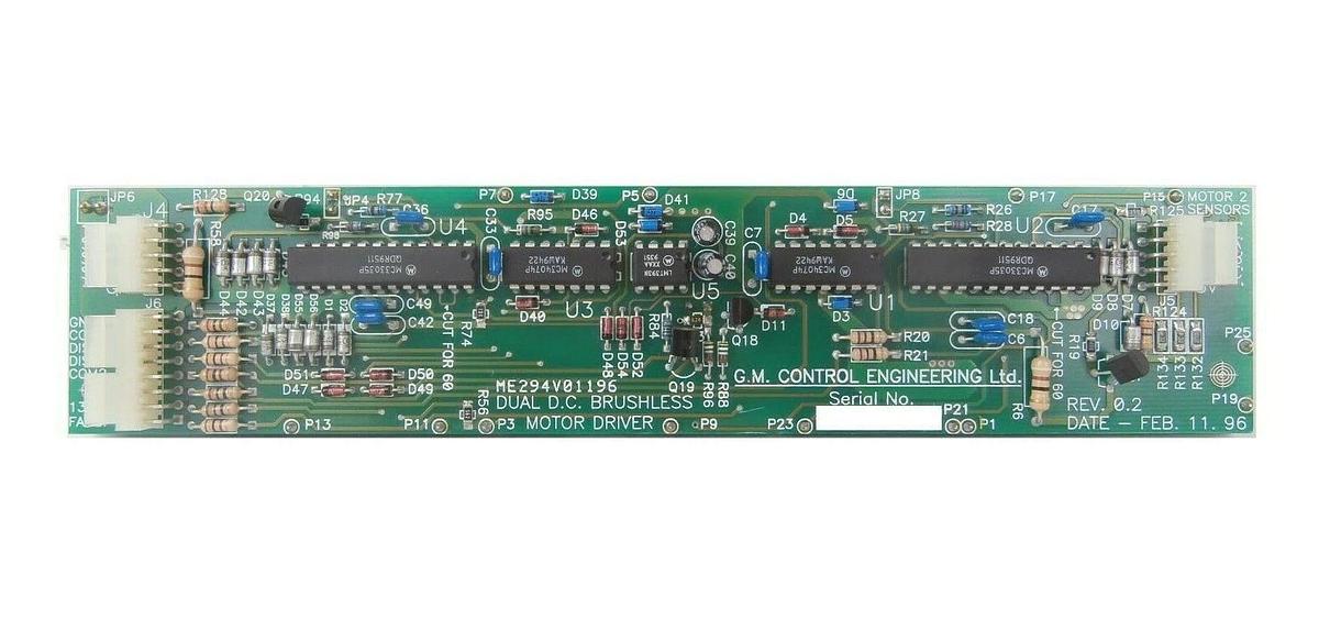 Used G.M. Control Engineering ME294V01196 Dual DC Brushless Motor Drive PCB NovaScan
