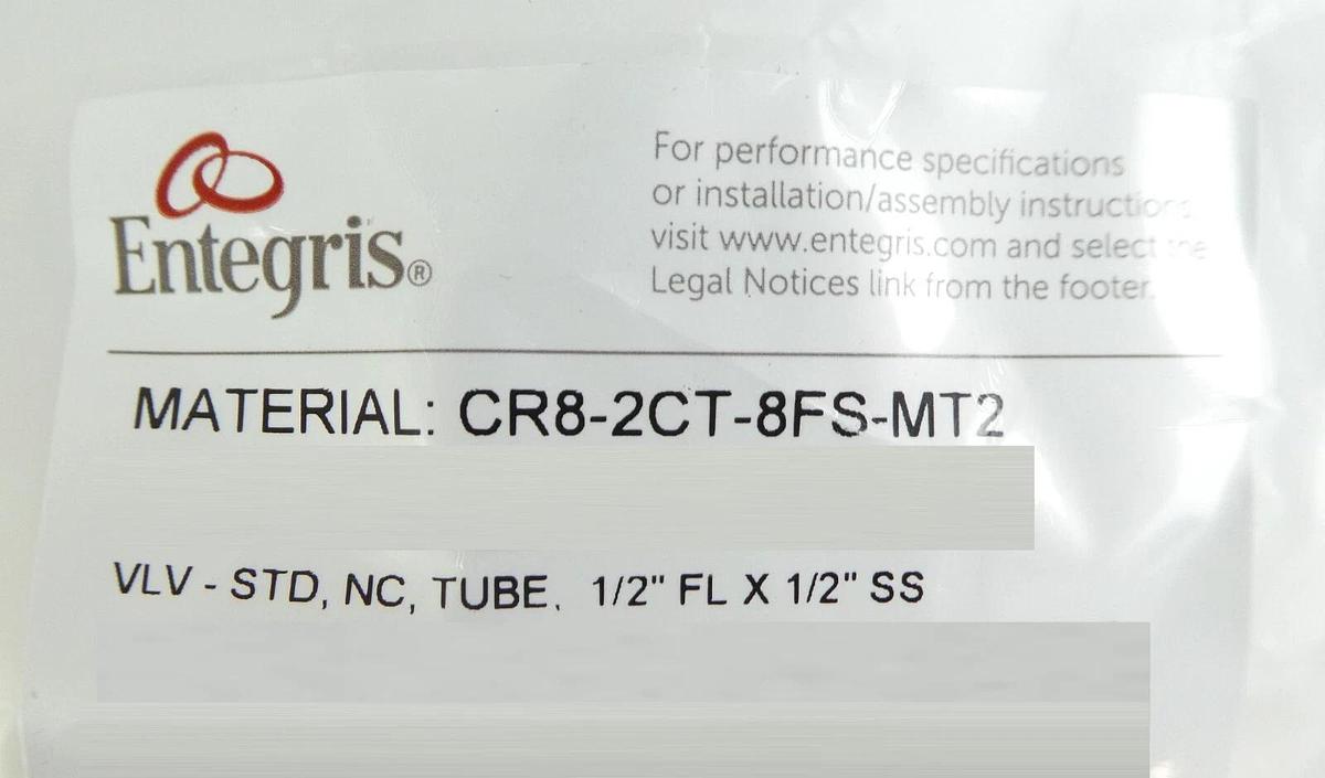 Entegris CR8-2CT-8FS-MT2 2-Way 1/2" Pneumatic Valve CR8 Series Lot of 10 New