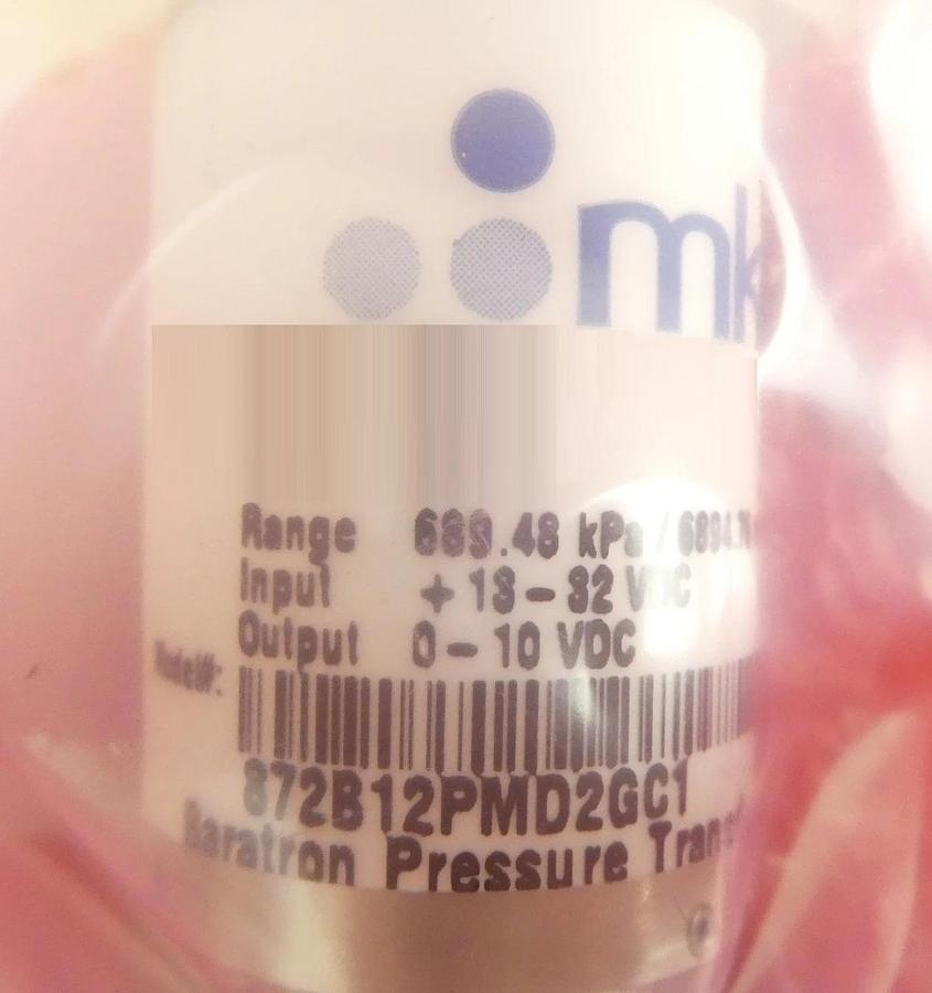 MKS Instruments 87B12PMD2GC1 Baratron Pressure Transducer New