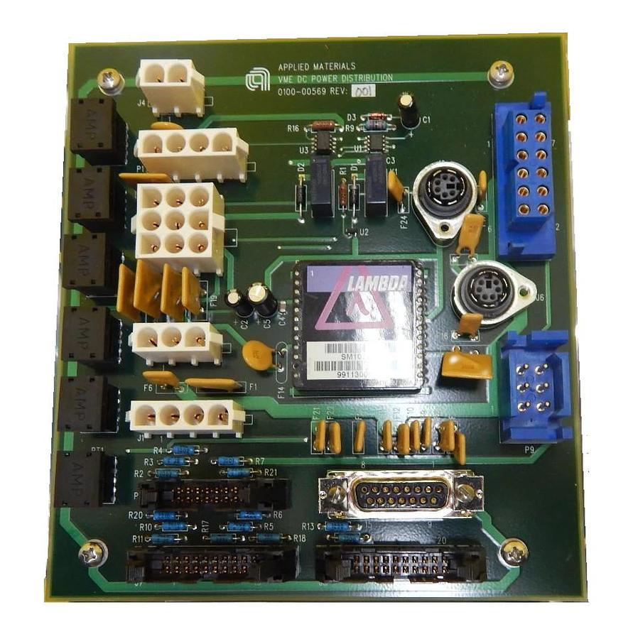 Used AMAT Applied Materials 0100-00569 VME DC Power Distribution PCB Working