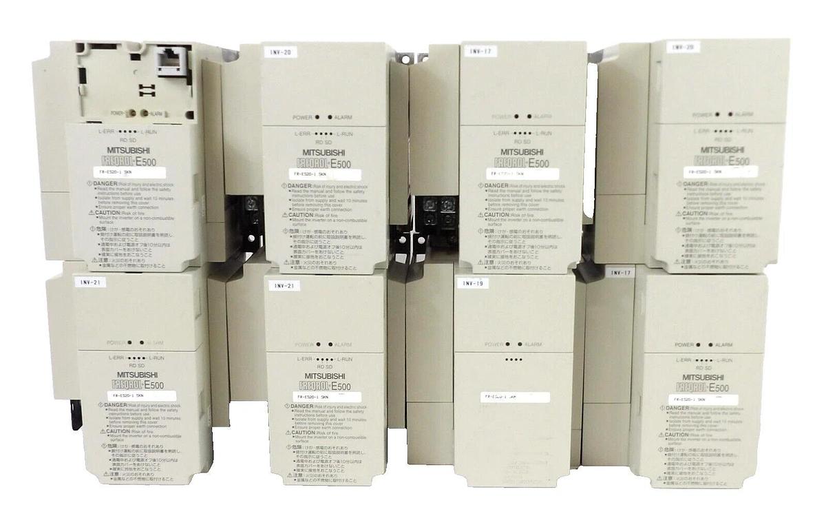 Used Mitsubishi FR-E520-1. 5KN 3 Phase Inverter FREQROL-E500 Lot of 8 Working Surplus