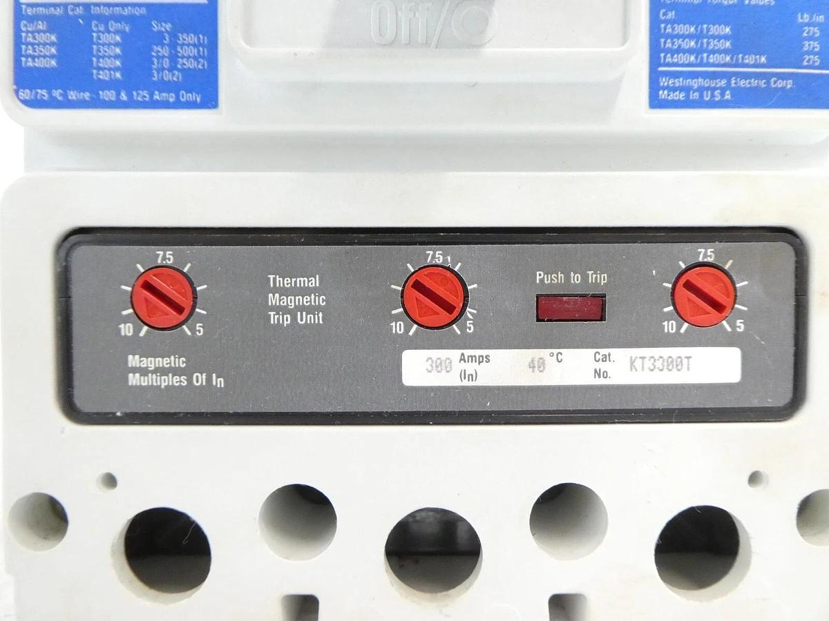 Used Westinghouse 1492D81G03 KD 35k 3-Pole Industrial Circuit Breaker KD3400F Working