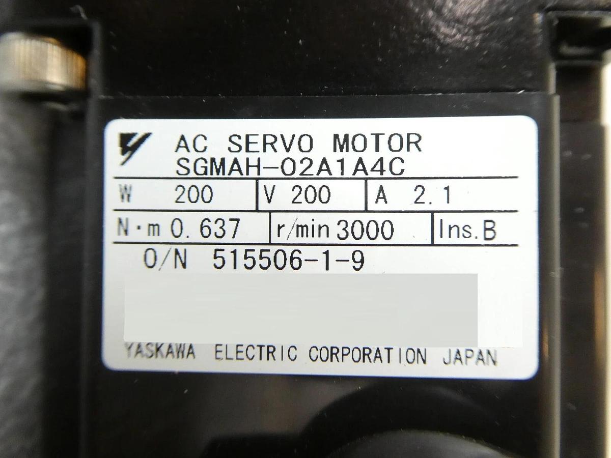 Used Yaskawa Electric SGMAH-02A1A4C AC Servo Motor Reseller Lot of 8 Surplus