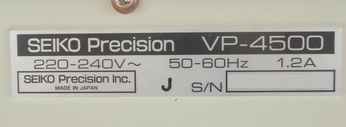 Used Seiko Precision VP-4500 Thermal Video Printer 220-240VAC Working Surplus