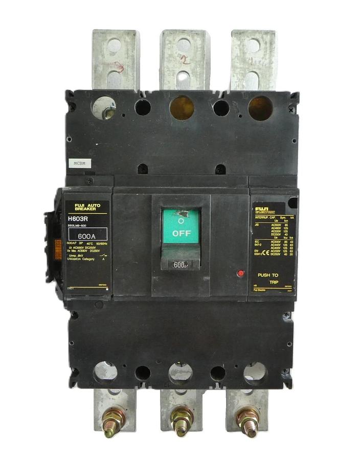 Used Fuji Electric BB3LMB-600 600 Amp  3-Pole Auto Breaker H603R Working Spare