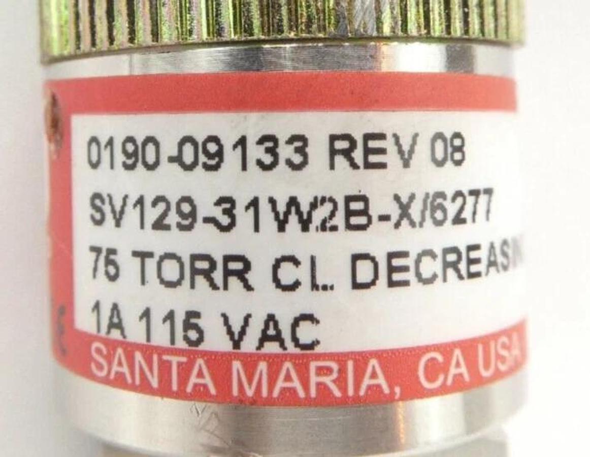Used Wasco Vacuum Switch Lot of 3 UHP160-31W2B-X/1060 SV129-31W2B-X/6277 0190-09133