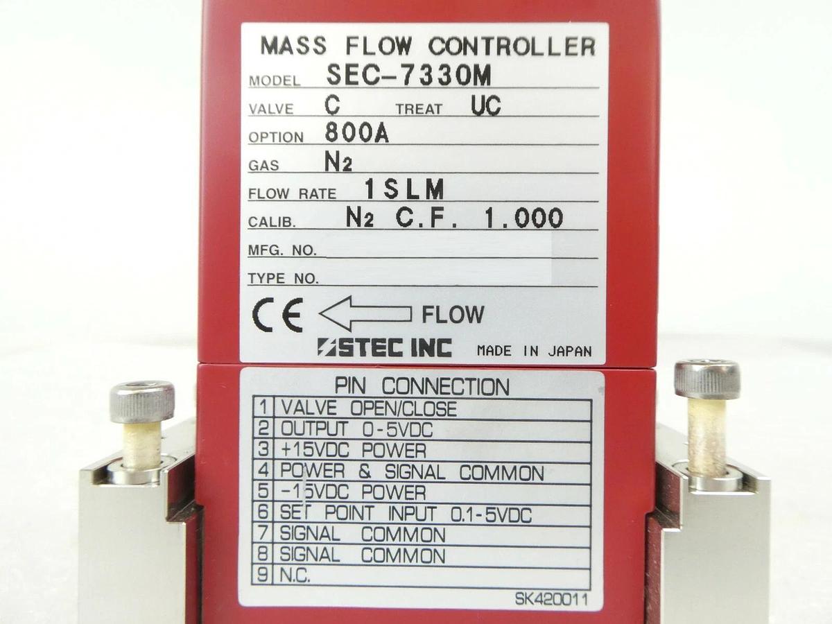Used STEC SEC-7330M Mass Flow Controller MFC 1 SLM N2 KLA-Tencor eS31 Working Surplus