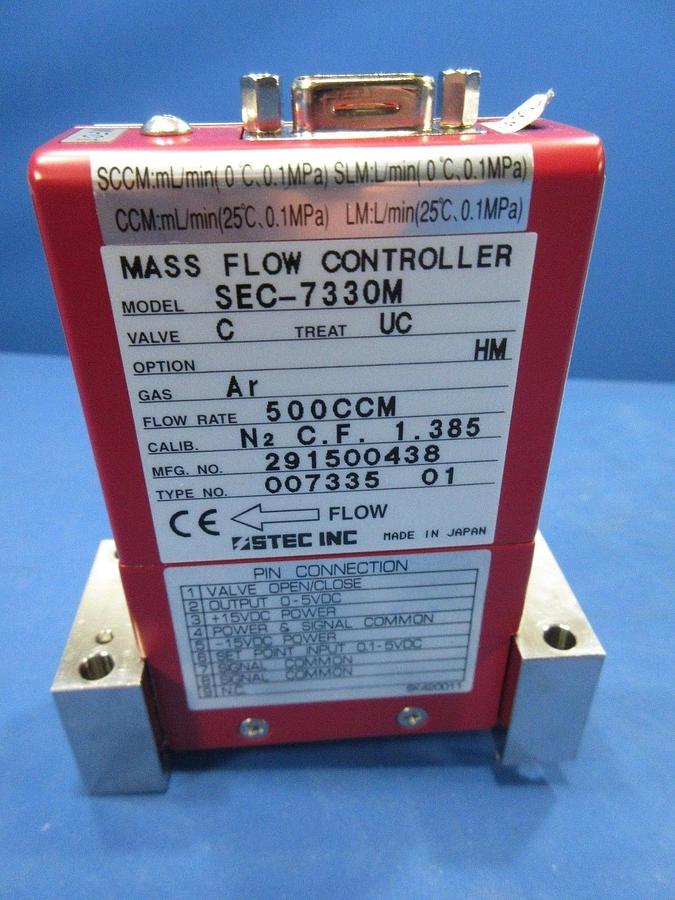 Used Horiba STEC SEC-7330M Mass Flow Controller Ar 500CCM Lot of 2 Used Working