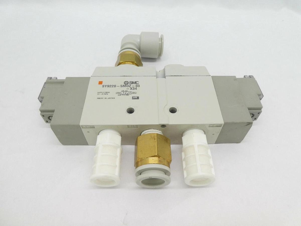 Used SMC SY9220-5MOZ-03-X34 Solenoid Valve SY9000 Lot of 6 Working Surplus