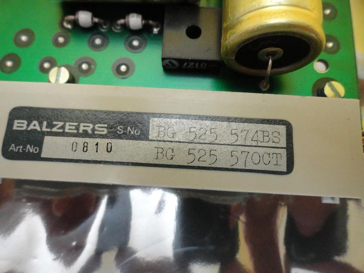Used Balzers BG 525 570 CT Power Supply PCB Card BG 525 574 BS Used Working