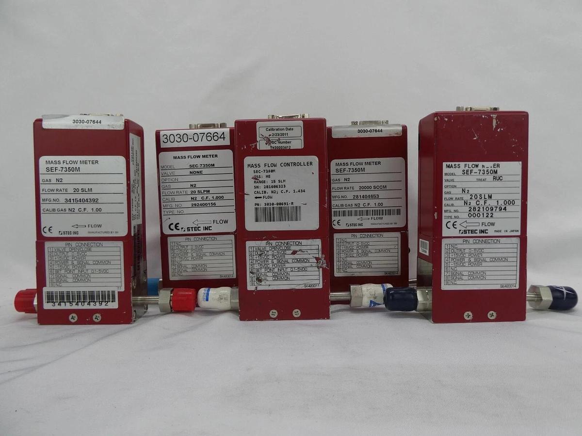 Used STEC SEF-7350M Mass Flow Controller MFC N2 He Reseller Lot of 10 Working