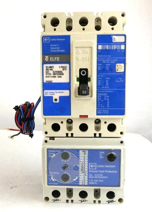 Used Cutler-Hammer ELFD3050L Industrial Circuit Breaker ELFD ELD243 Series C Working