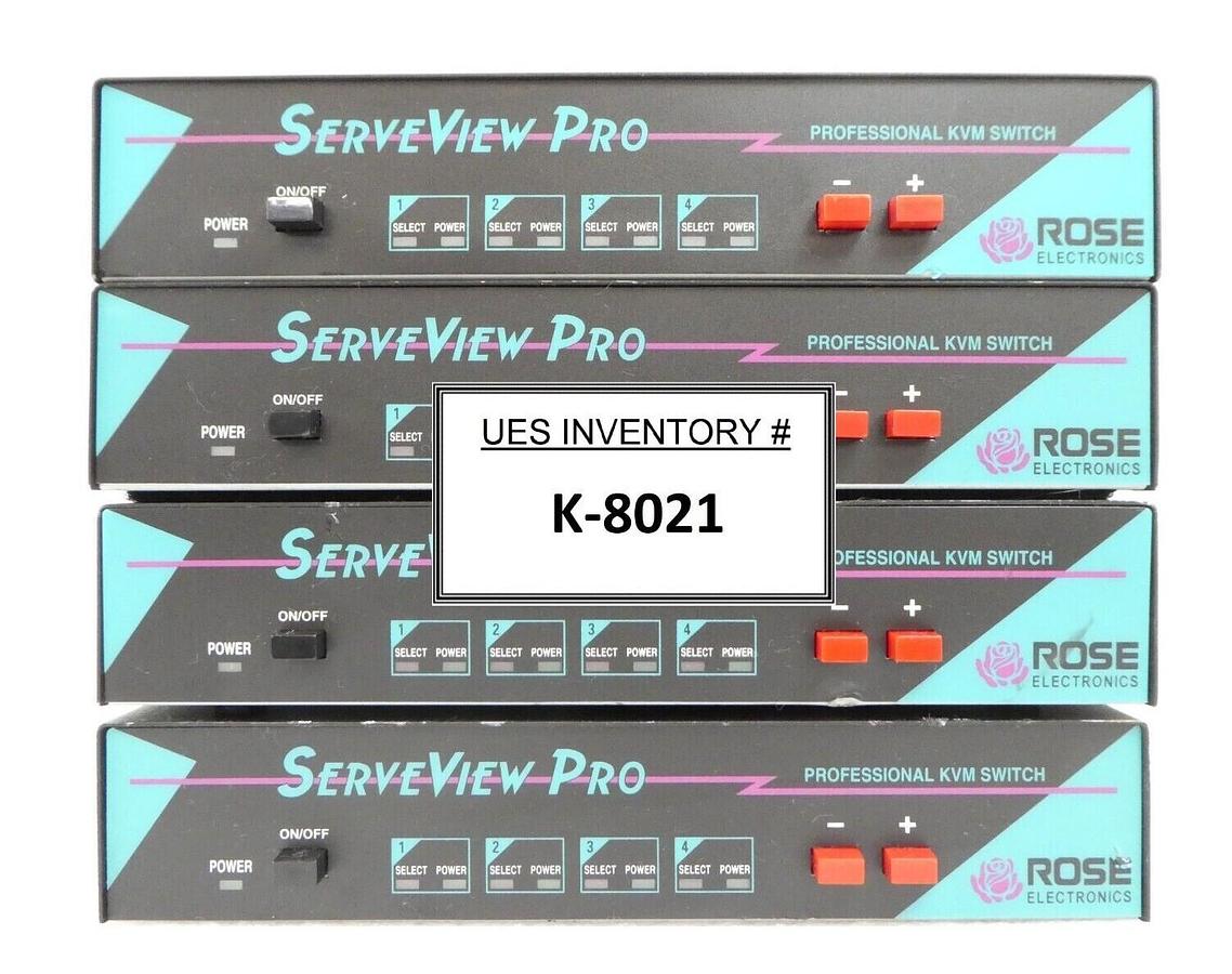 Used Rose Electronics SEM-2UB 4-Port KVM Switch ServeView Pro Lot of 4 Working Spare