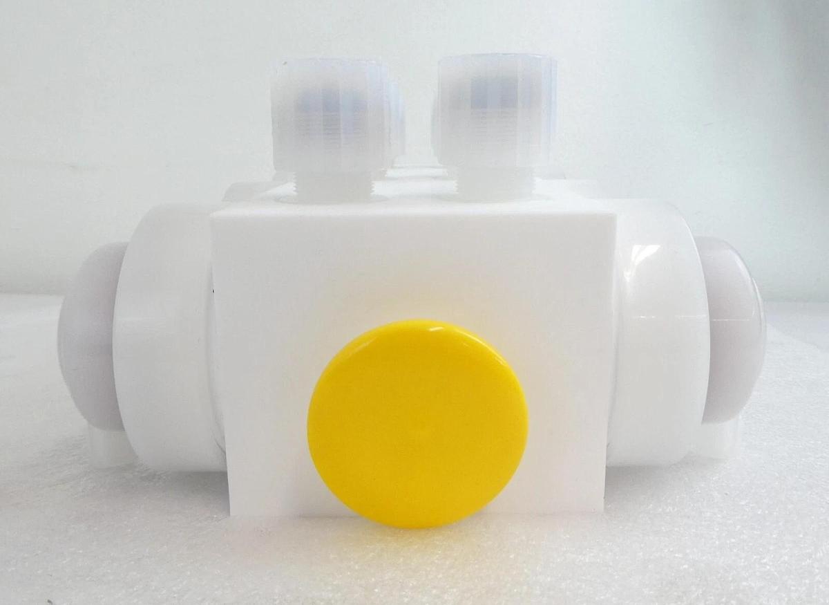Semitool AE0400577 Customized 1/4 Check Valve Block Entegris CK4-4N-4N New