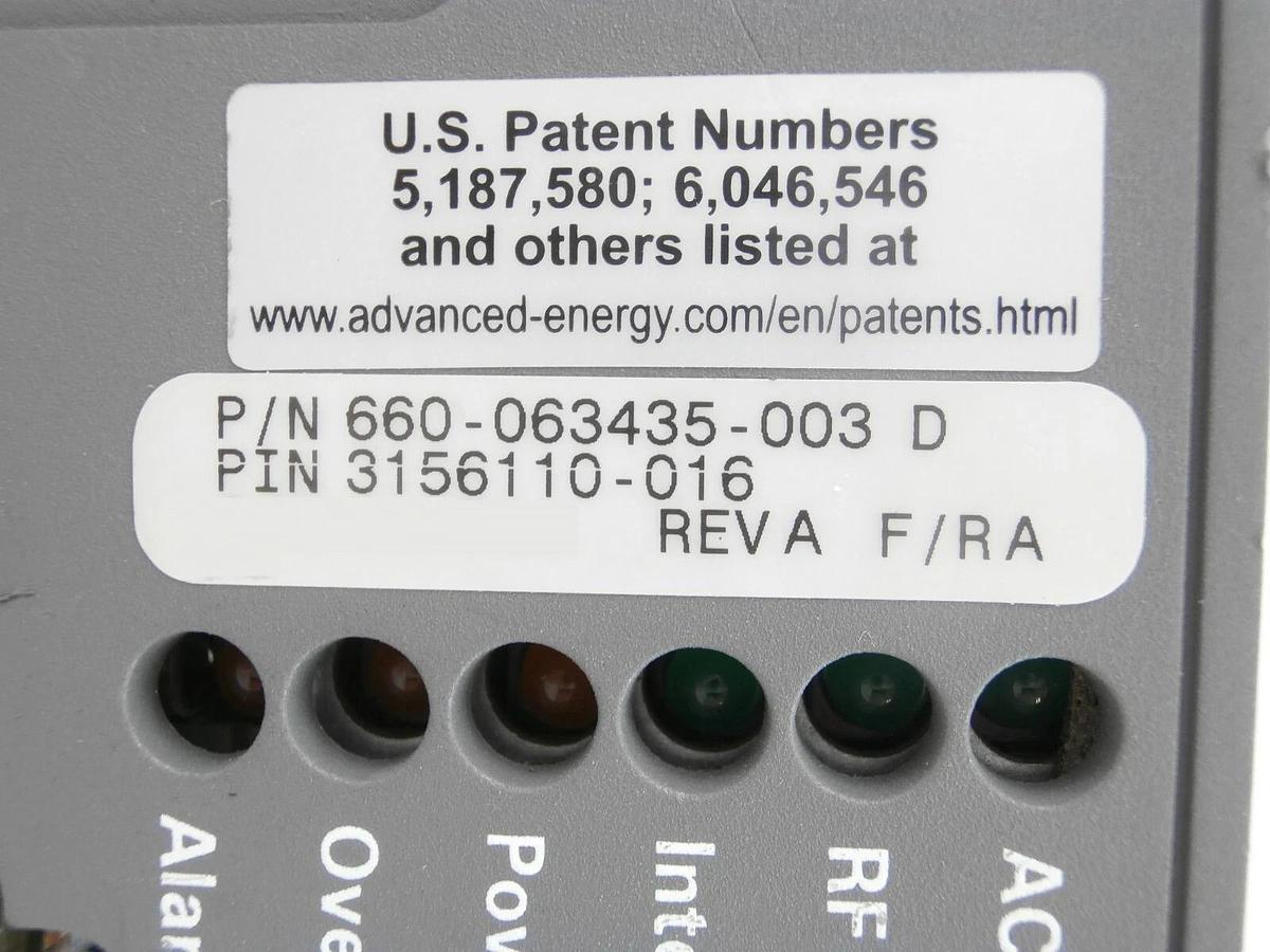 Used Apex 1513 AE Advanced Energy 3156110-016 RF Generator 660-063435-003 Tested