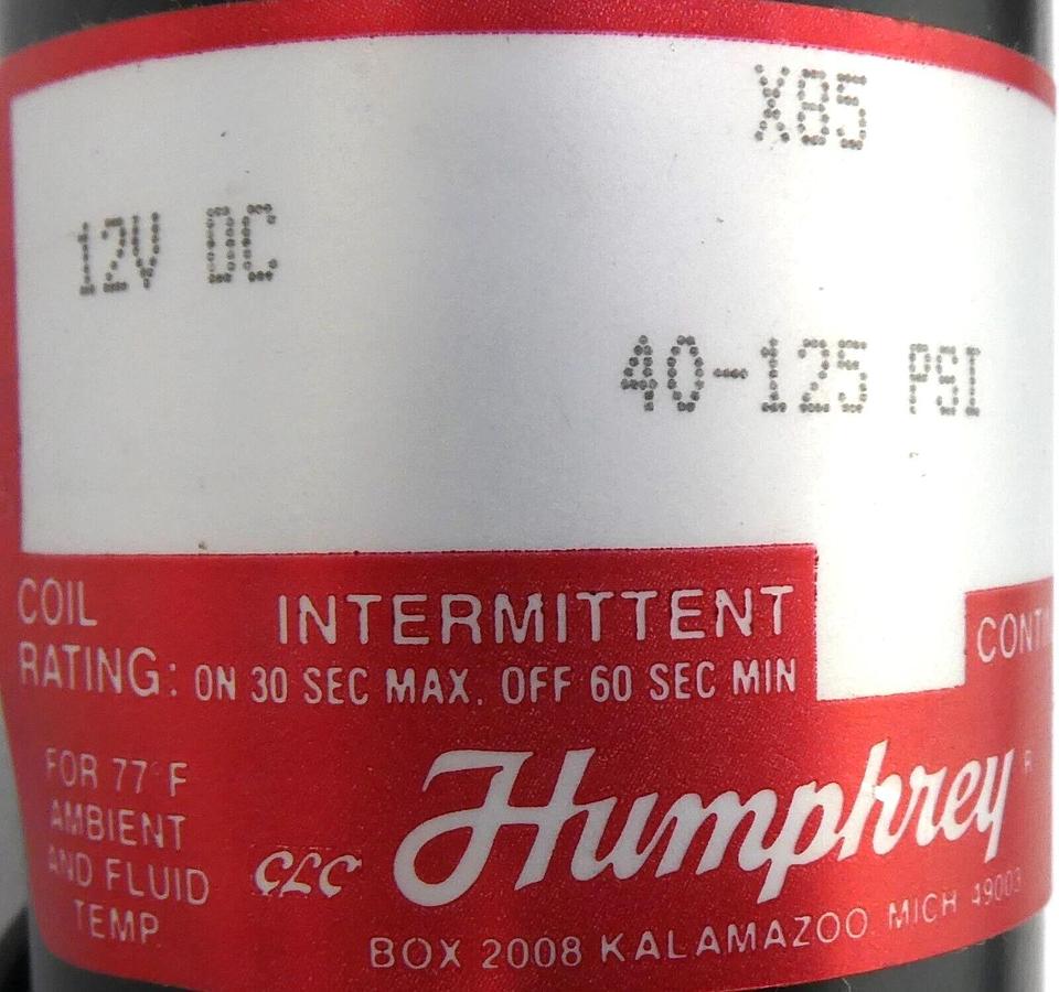 Refurbished Humphrey X85 VDC Solenoid Valve 40-125 PSI Reseller Lot of 12 OEM Refurbished