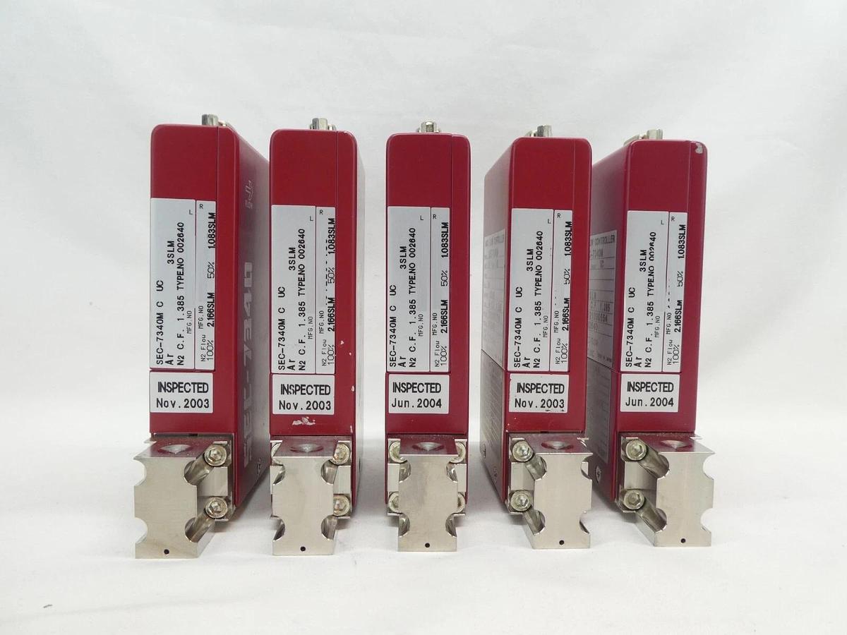 Used STEC SEC-7340M Mass Flow Controller MFC 3 SLM Ar Reseller Lot of 5 Working