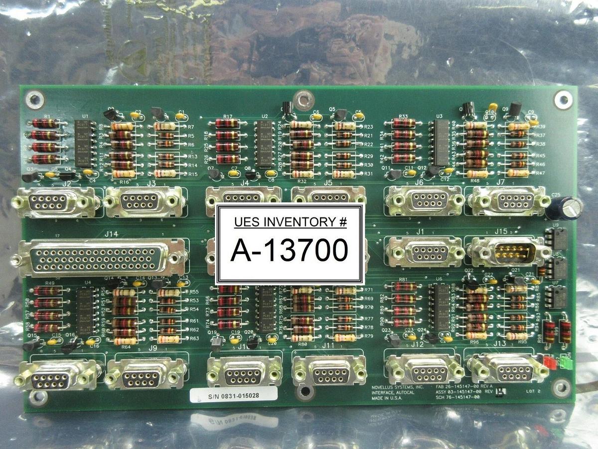 Used Novellus Systems 03-145147-00 Interface Autocal Board PCB Rev. B Used Working