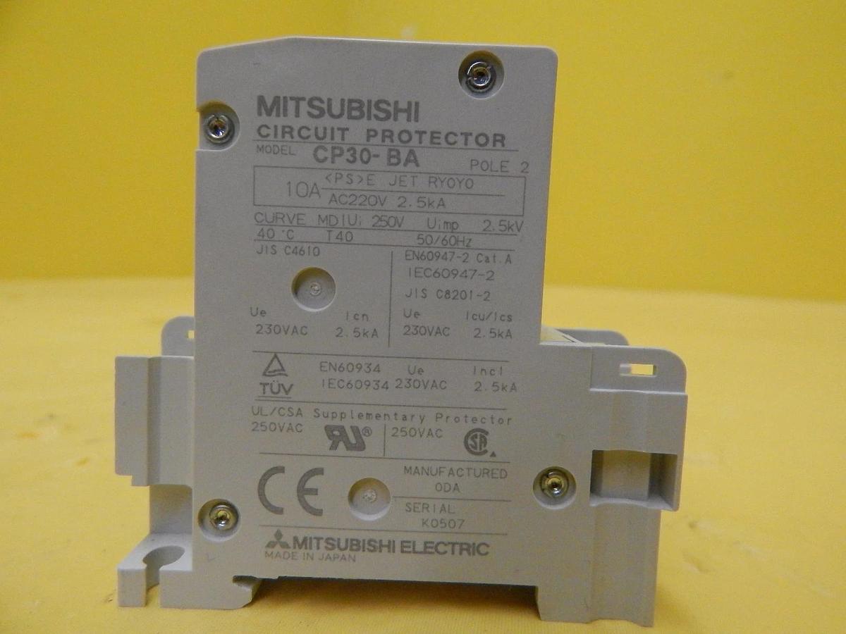 Used Mitsubishi CP30-BA Circuit Protector 2-Pole 10A Reseller Lot of 6 Used Working