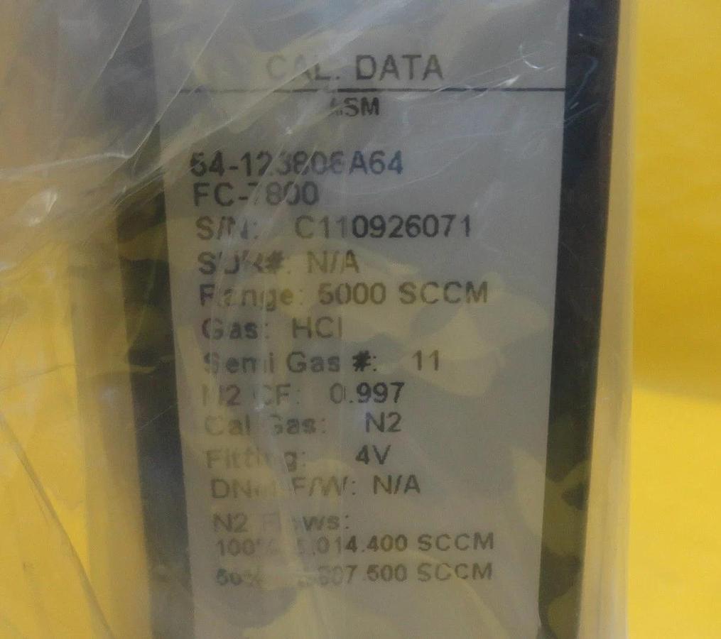 Used Aera FC-7800 Mass Flow Controller MFC 54-123806A64 5 SLM HCl New