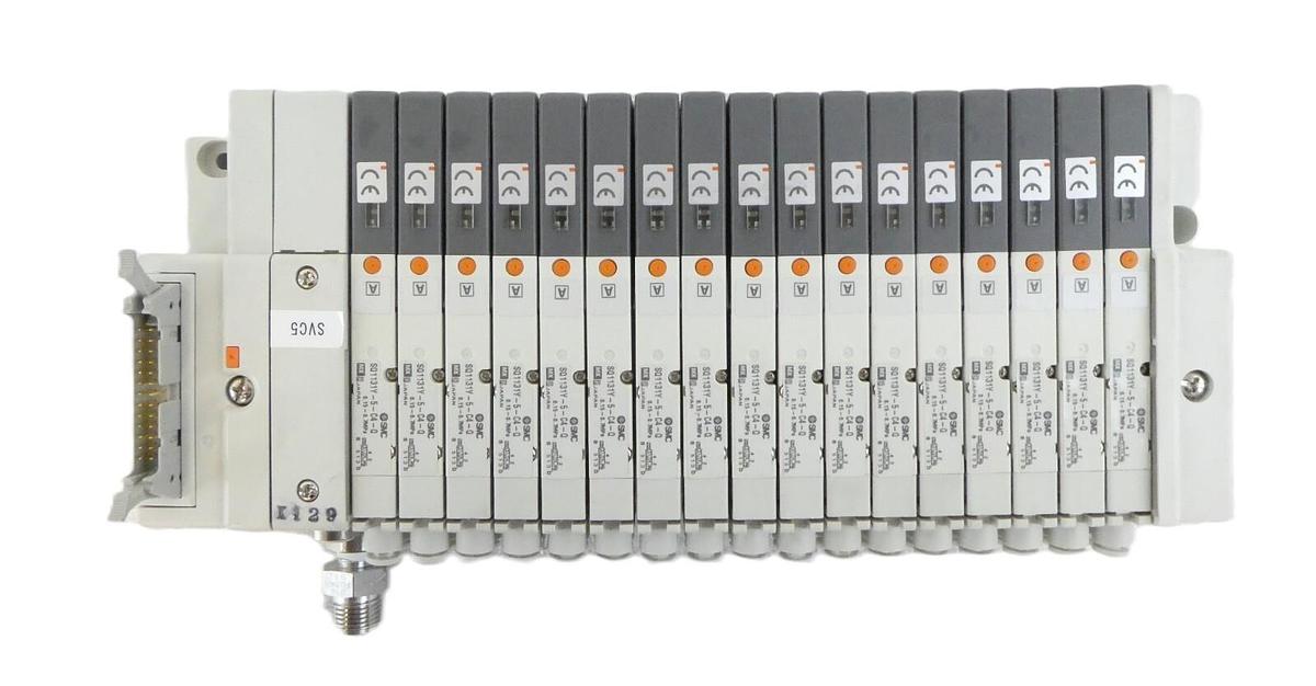 Used SMC SQ1131Y-5-C4-Q 17-Port Pneumatic Manifold Assembly PR300Z Working Surplus