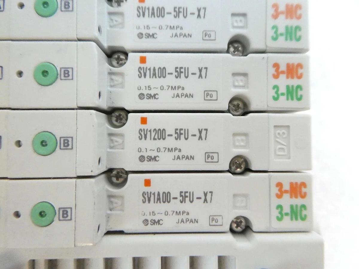 Used SMC SS5V1-1-10FD-X263 14-Port Pneumatic Manifold SV1A00 SV1B00 AMAT Working