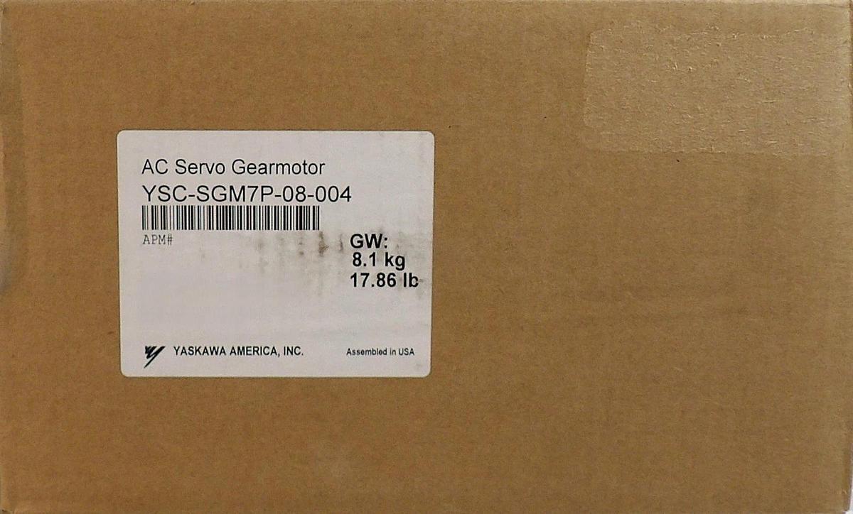 Yaskawa Electric SGM7P-08A7E-YA15 AC Servo Gearmotor YSC-SGM7P-08-004 New