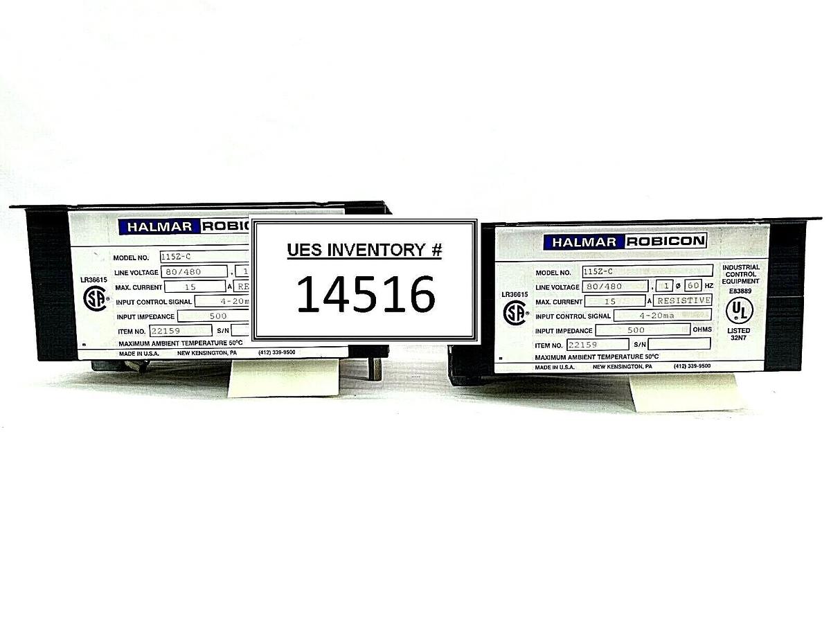 Used Halmar Robicon 22159 SSR Power Control Panel 115Z-C Lot of 2 Working Surplus