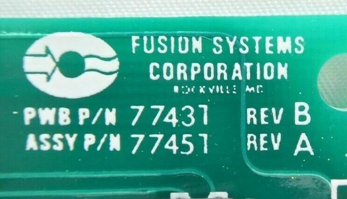 Used Fusion Systems 77431 Beam Break Sensor Board PCB 77451 Working Surplus