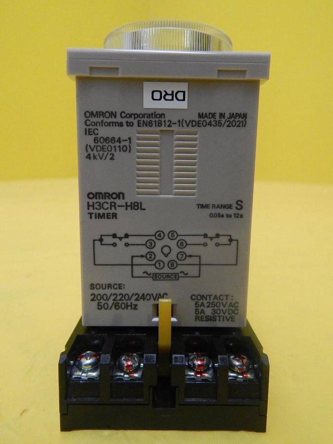 Used Omron H3CR Analog Timer Lot of 4 H3CR-H8L H3CR-A8 TEL Tokyo Electron PR300Z Used