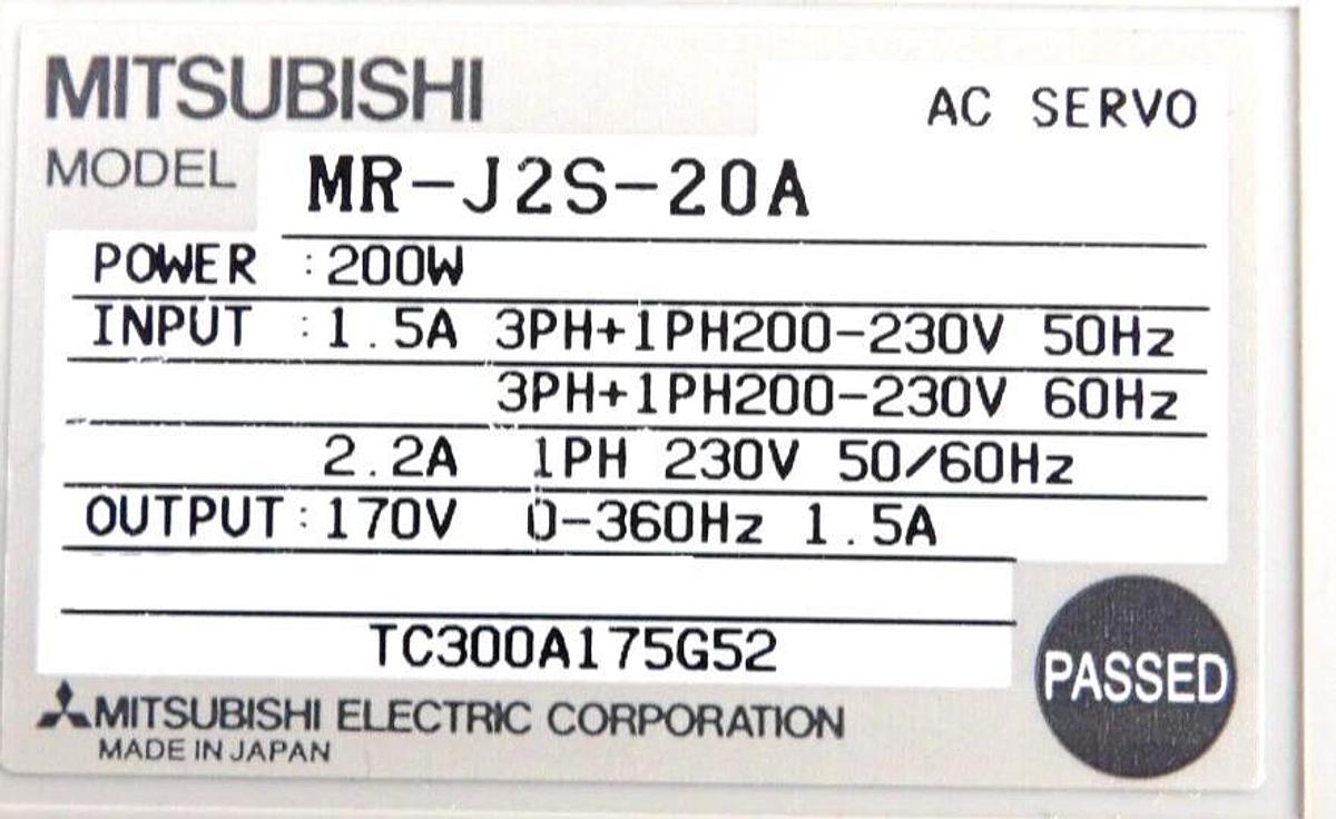 Used Mitsubishi Electric MR-J2S-20A MR-J2S-20B AC Servo Driver MELSERVO Lot of 10